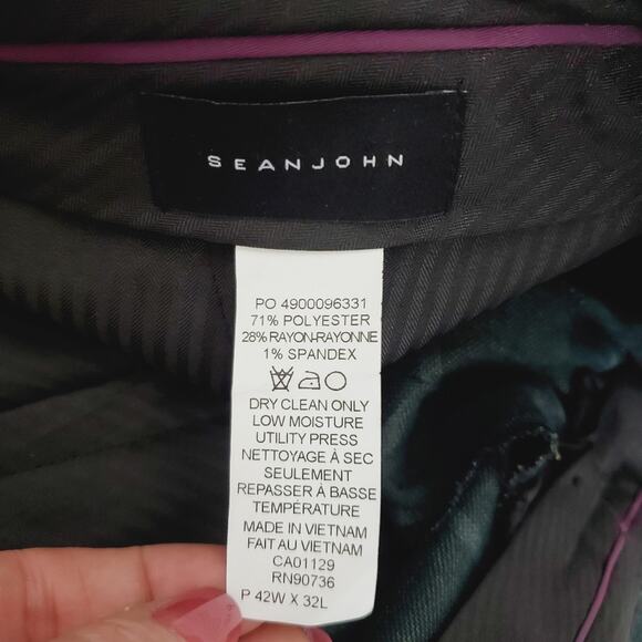 Sean John | 42x32 Green Plaid Preppy Trouser Slacks Pants - Picture 8 of 8